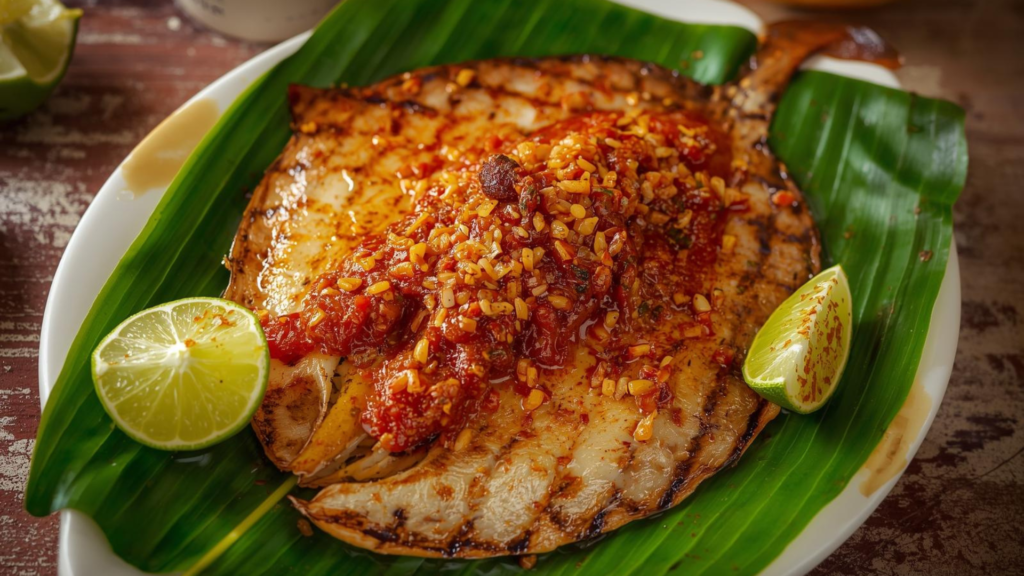 Sambal Stingray Using a Kamado Style Grill